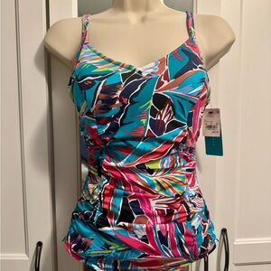NWT Tropical Multicolor Abstract  One Piece swimsuit